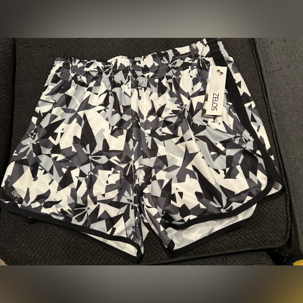ZELOS Gray and Black Patterned Shorts size medium new